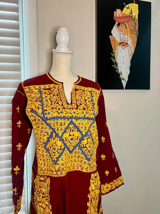 Burgundy Thoub - Zunnar Sitty