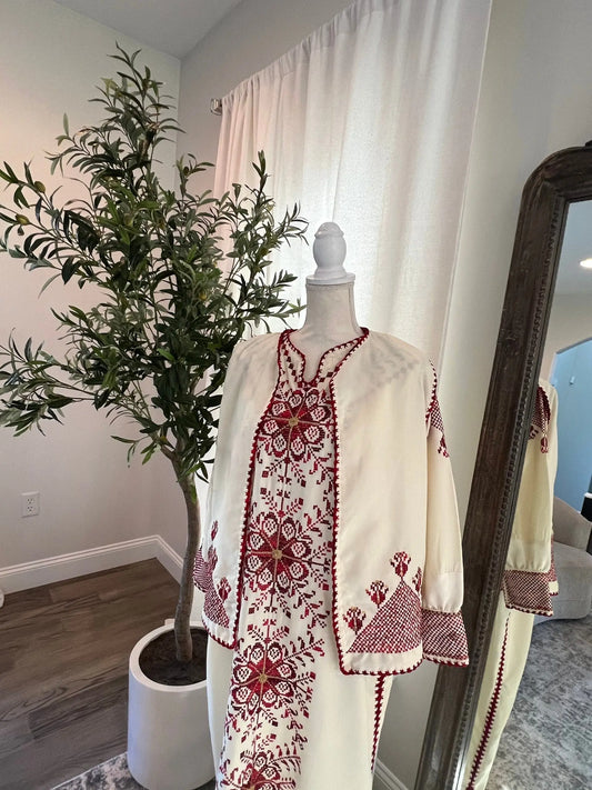 Tatreez Cream Vest - Zunnar Sitty