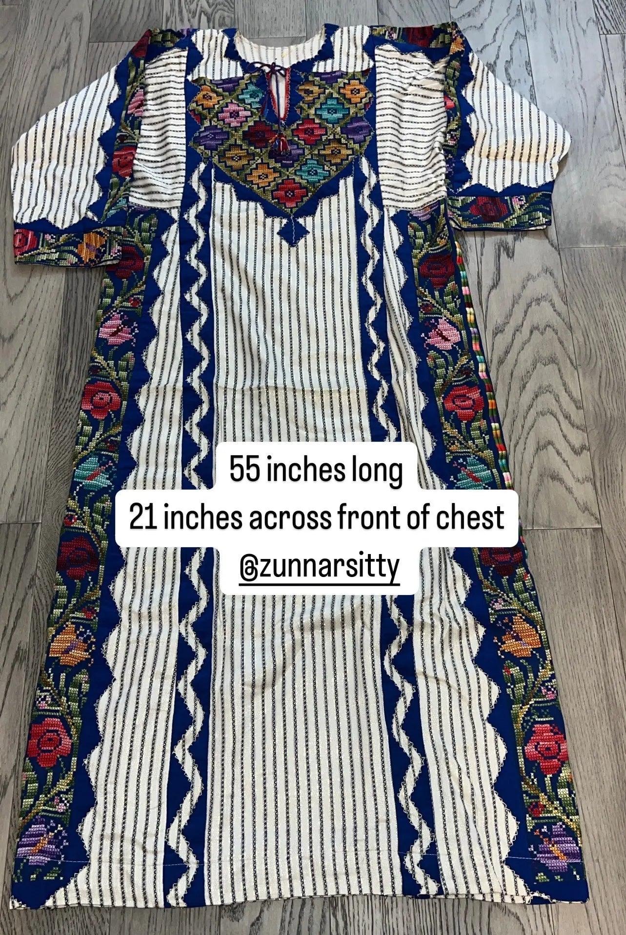 Blue and White Thoub - Zunnar Sitty